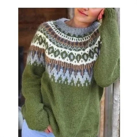 Pull Femme Coloré en Tricot à Col Rond Casual 11