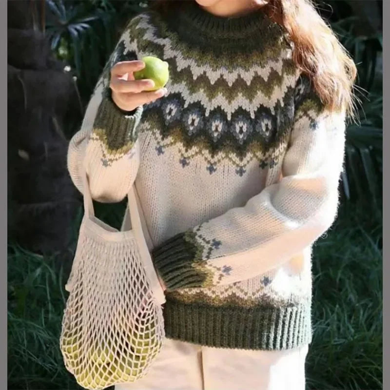 Pull Femme Coloré en Tricot à Col Rond Casual 3