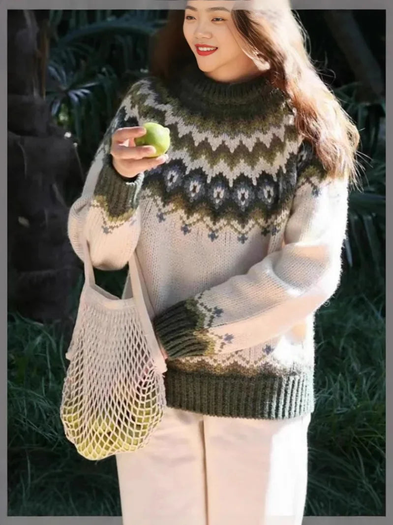 Pull Femme Coloré en Tricot à Col Rond Casual 6