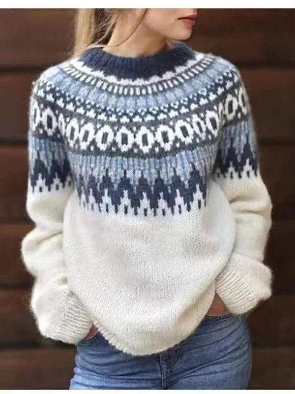 Pull Femme Coloré en Tricot à Col Rond Casual 7