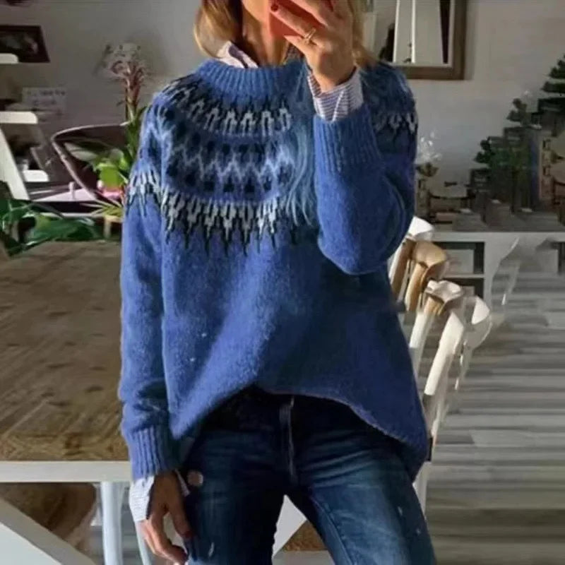 Pull Femme Coloré en Tricot à Col Rond Casual 8