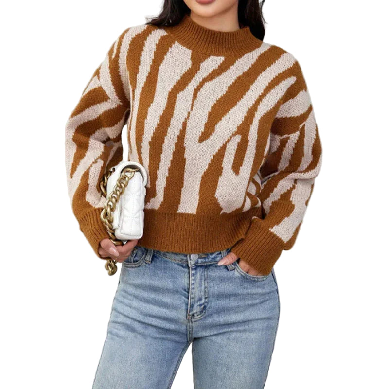 Pull Femme Décontracté à Imprimé Animal 0