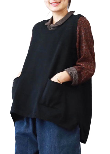 Pull Femme Grande Taille à Poches Confortable et Pratique 0