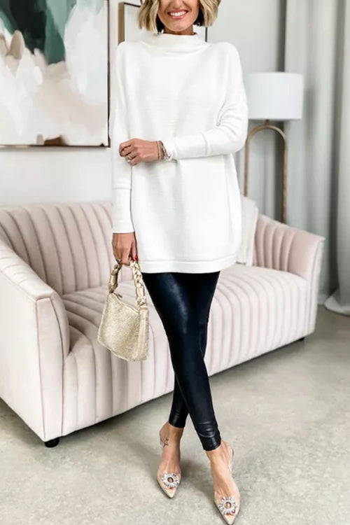 Pull Femme Oversize Col Montant Tendance 0
