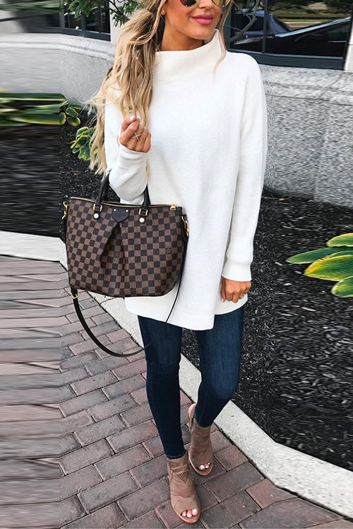Pull Femme Oversize Col Montant Tendance 2