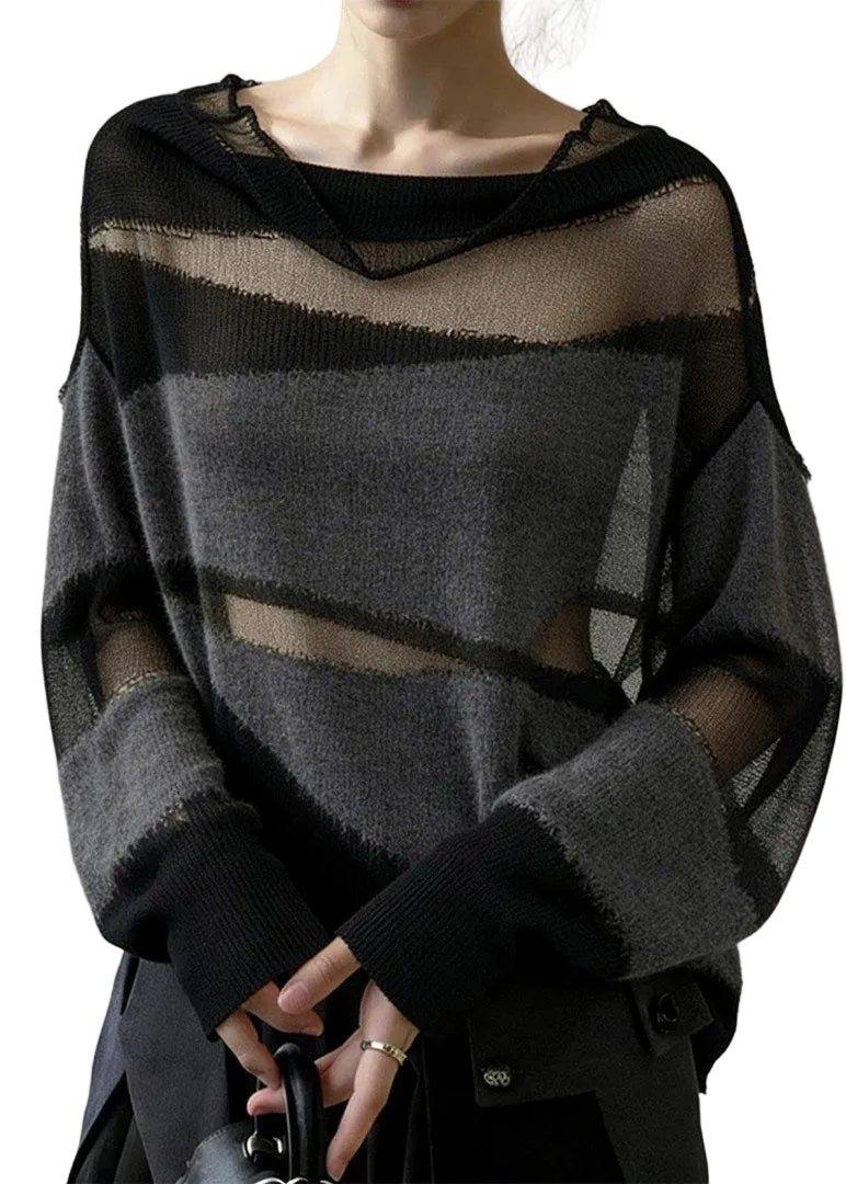 Pull Femme Oversize Patchwork Tricot Automnal 0