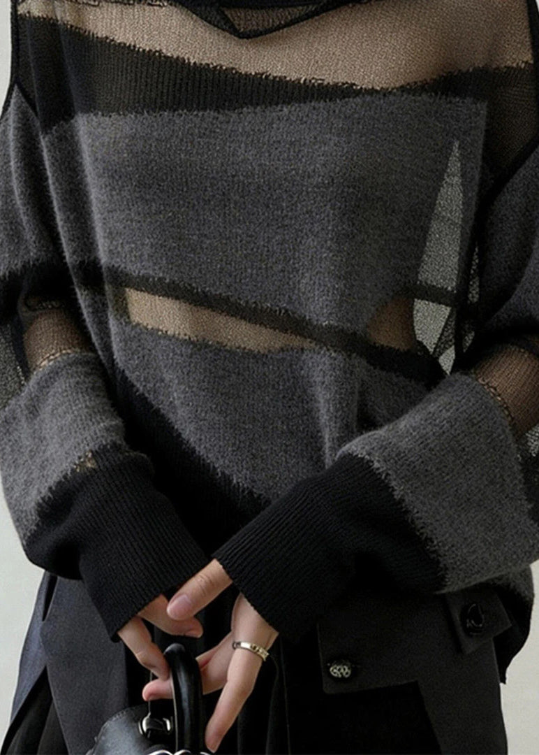 Pull Femme Oversize Patchwork Tricot Automnal 4