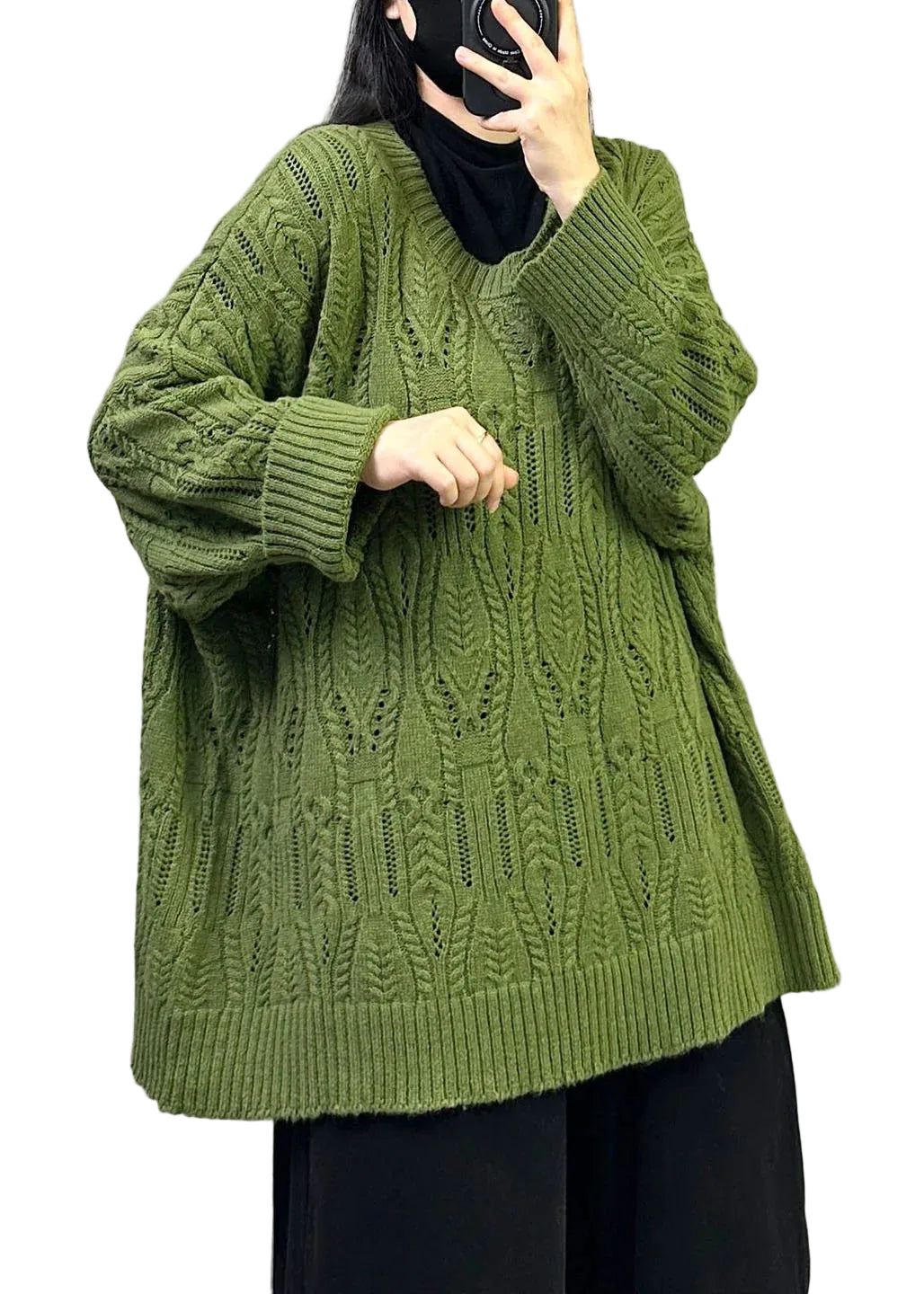 Pull Femme Oversize Style Bohème Col Rond 0