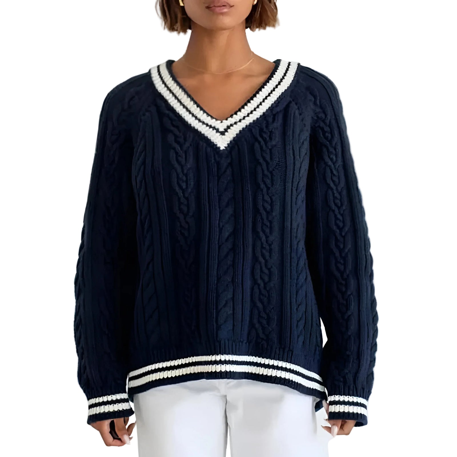 Pull Femme Oversize Torsadé Moderne 0