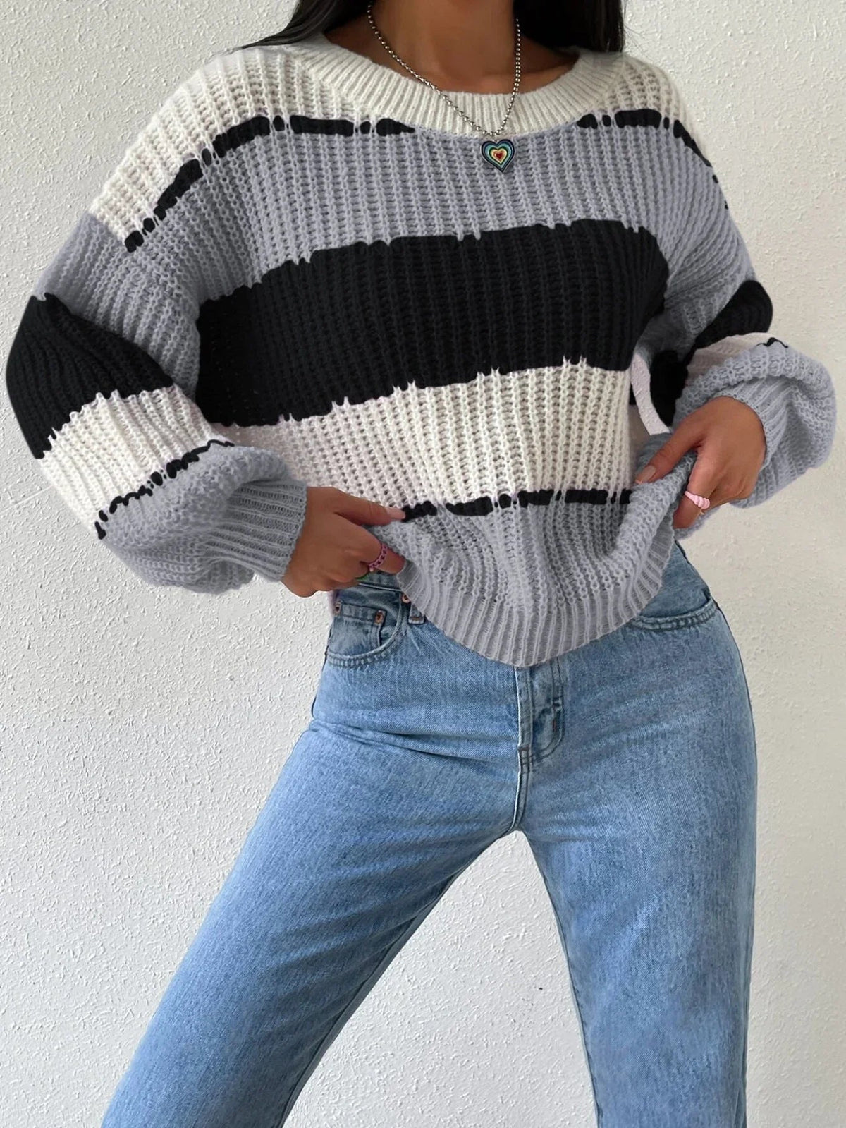 Pull Femme Surdimensionné en Grosse Maille 3