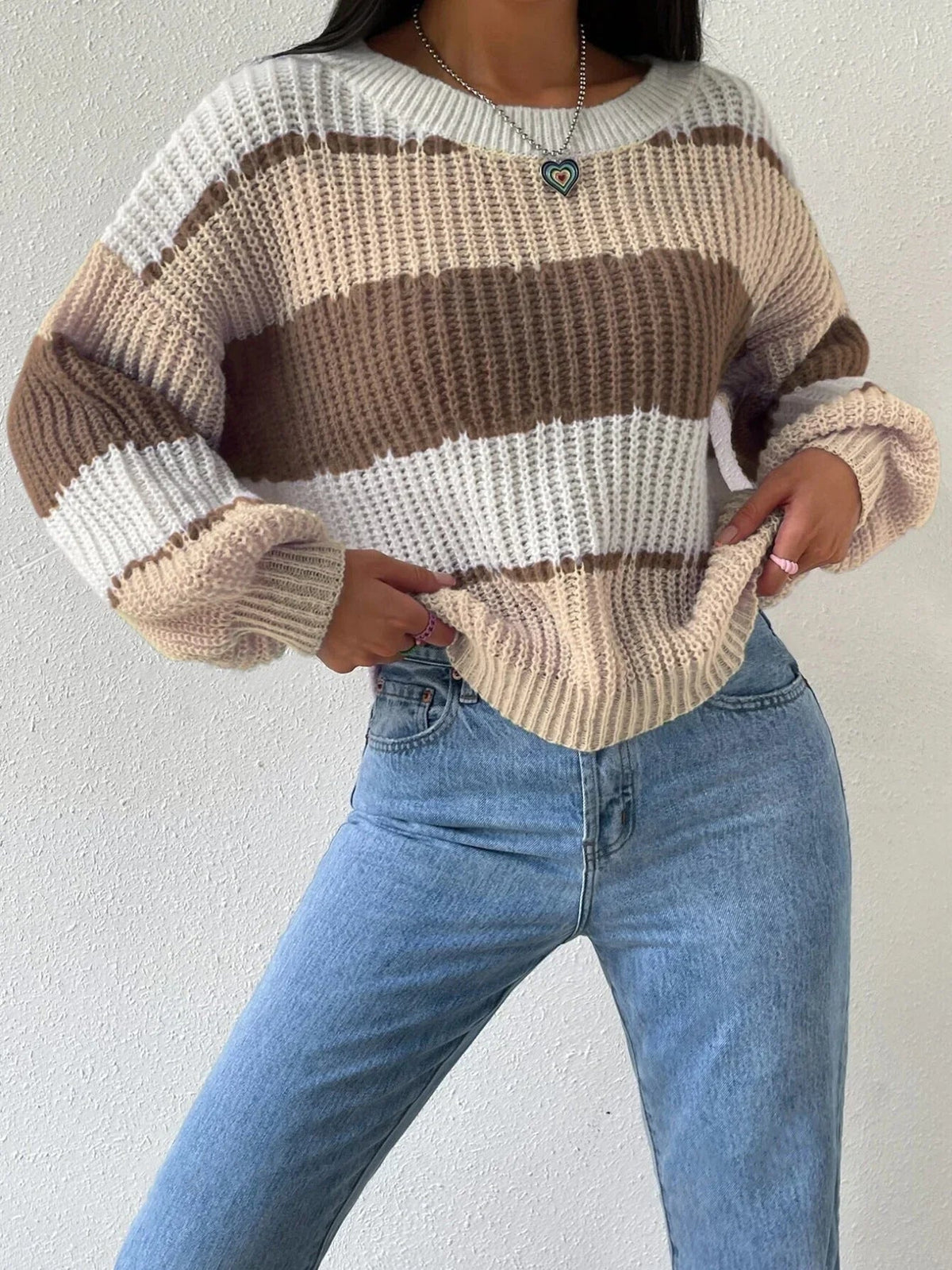 Pull Femme Surdimensionné en Grosse Maille 4