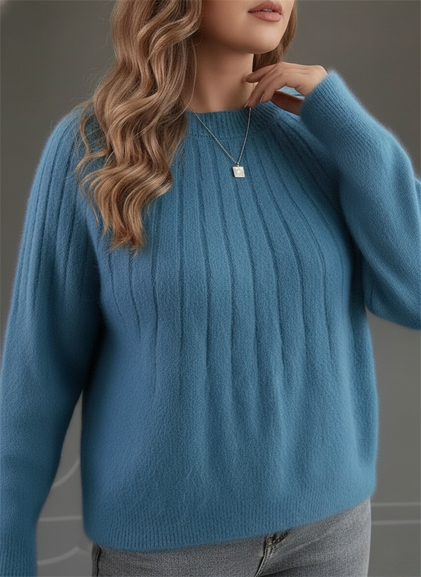 Pull Femme Tricot Côtelé Ample 2