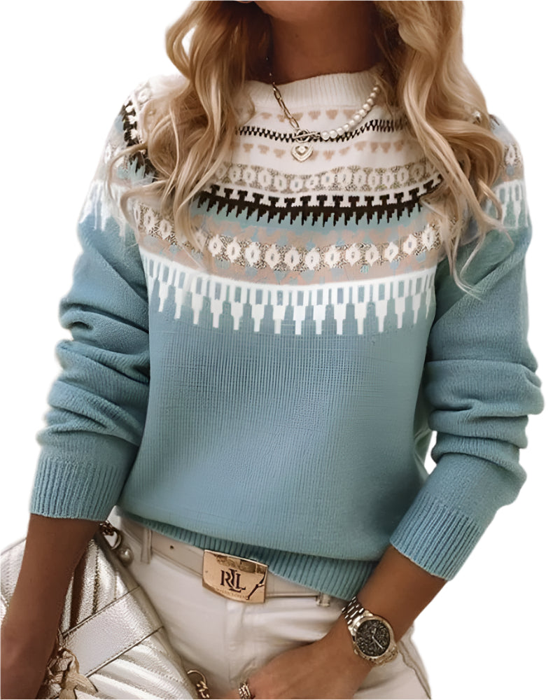 Pull Femme Tricot Nordique Doux et Chaud 0