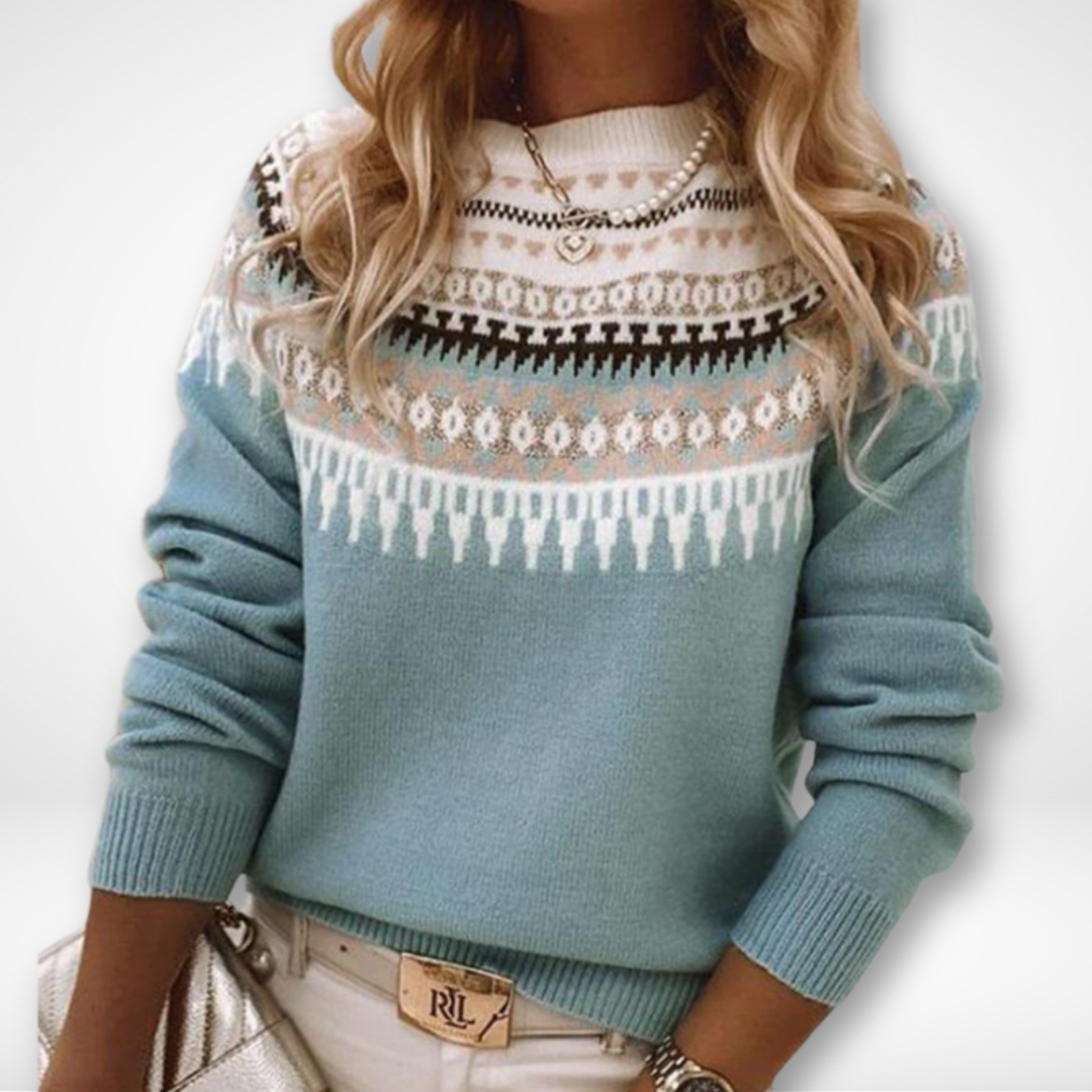 Pull Femme Tricot Nordique Doux et Chaud 1