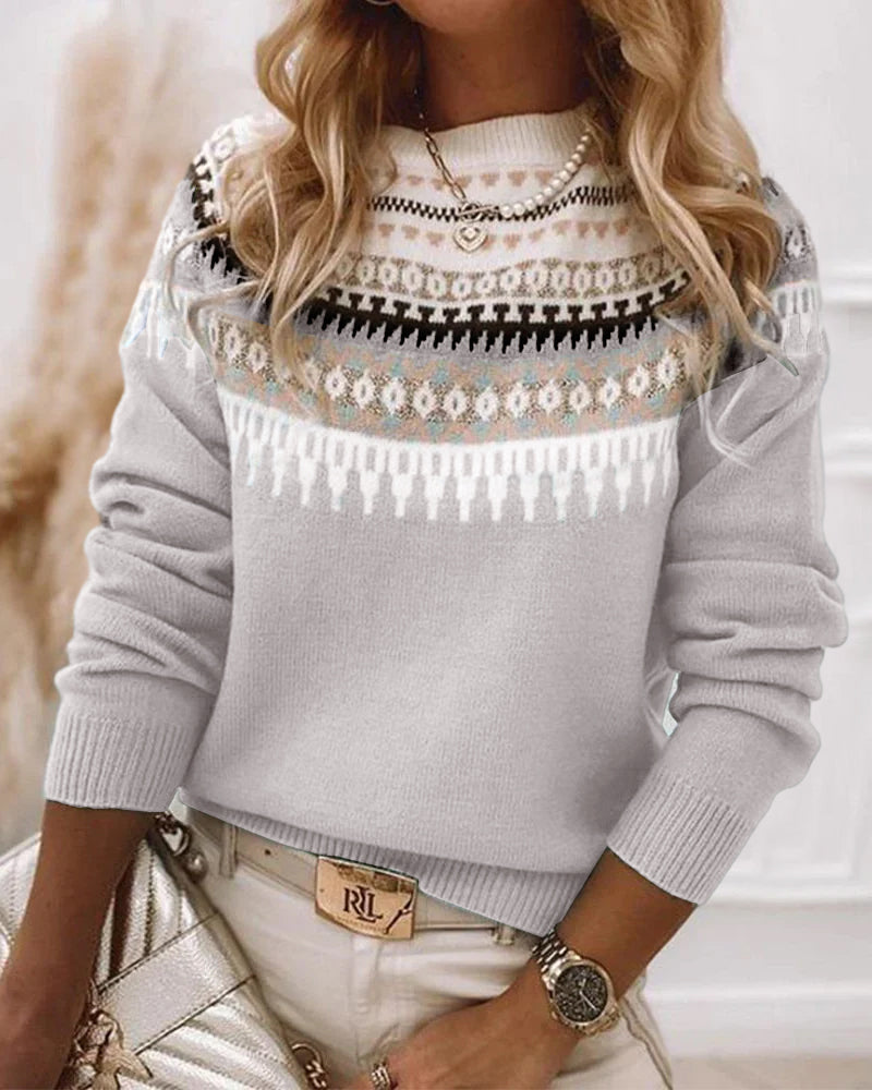 Pull Femme Tricot Nordique Doux et Chaud 2