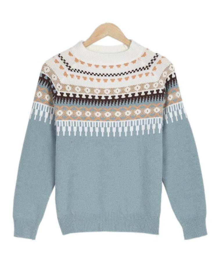 Pull Femme Tricot Nordique Doux et Chaud 8
