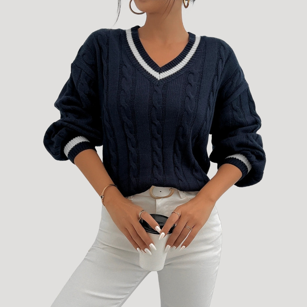 Pull Femme Tricoté Col en V 3