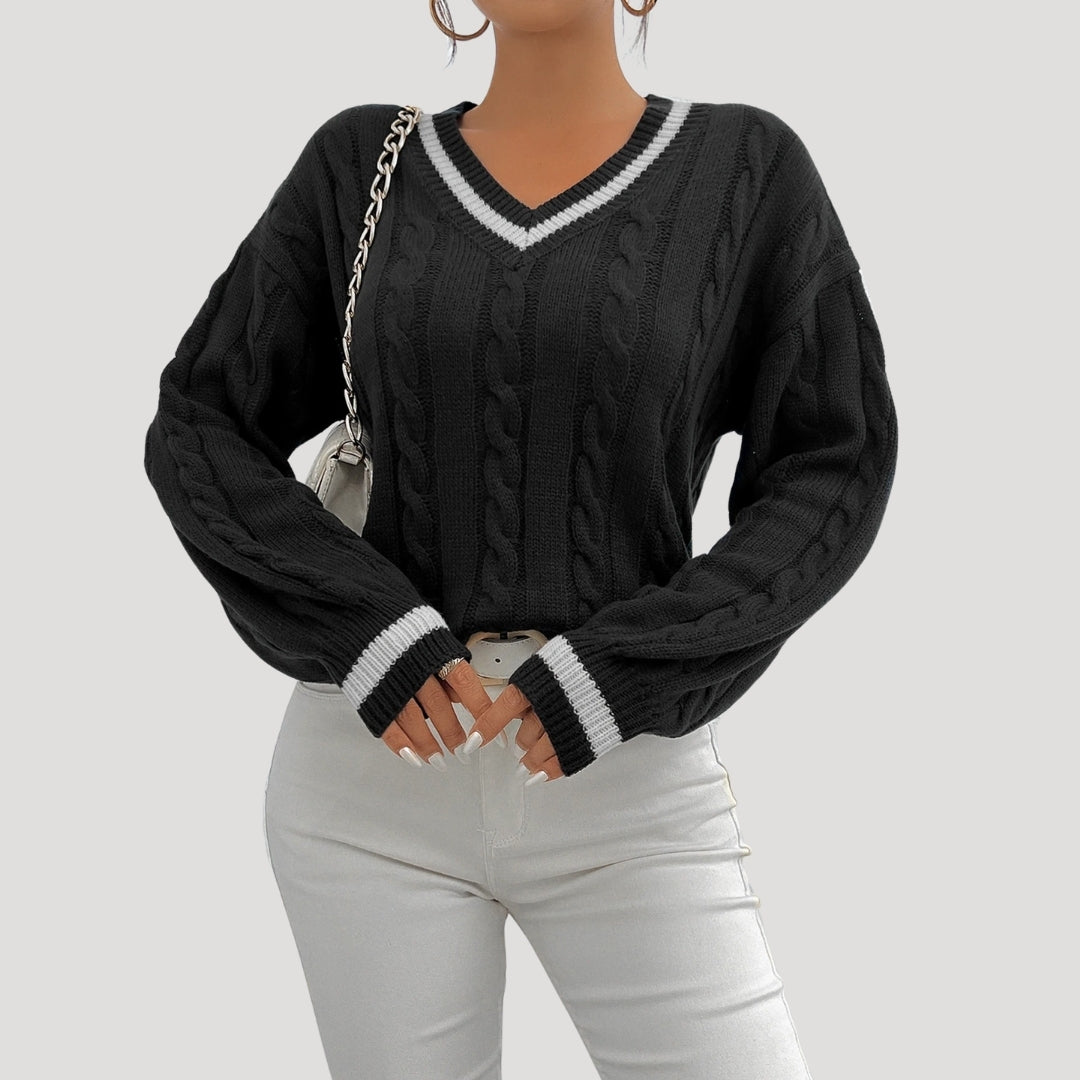 Pull Femme Tricoté Col en V 5