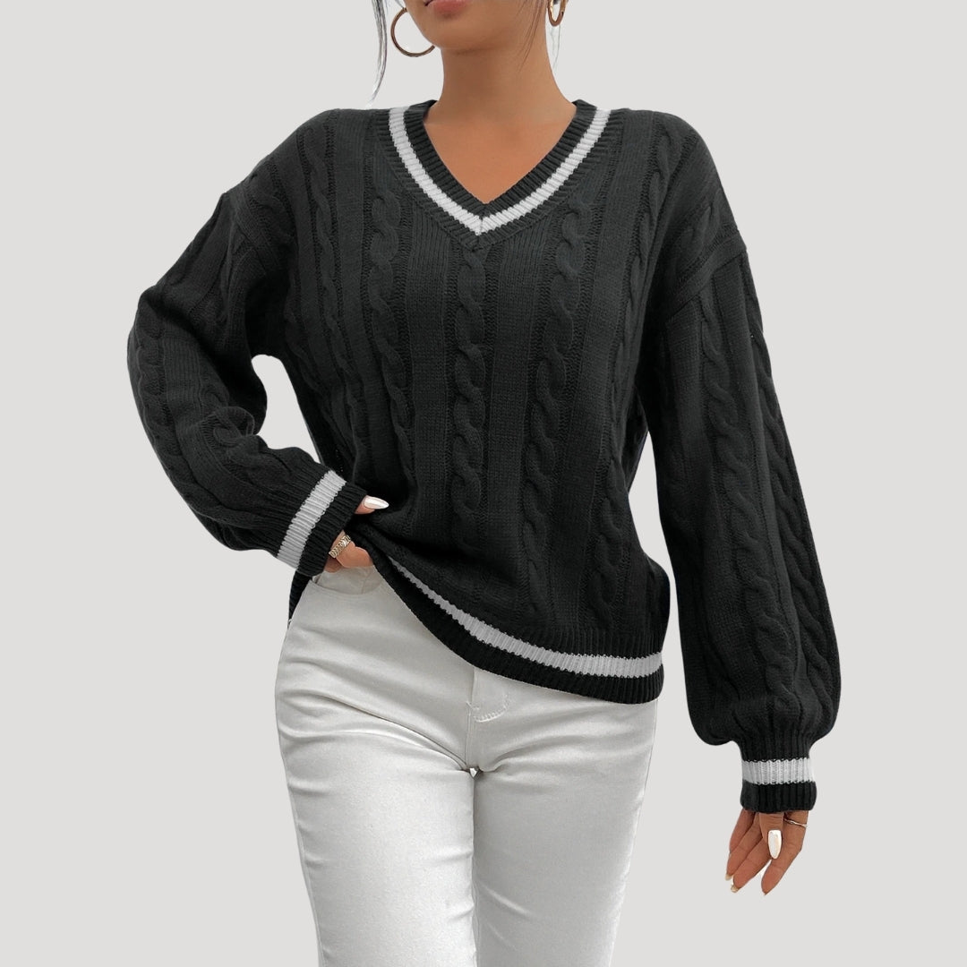 Pull Femme Tricoté Col en V 7