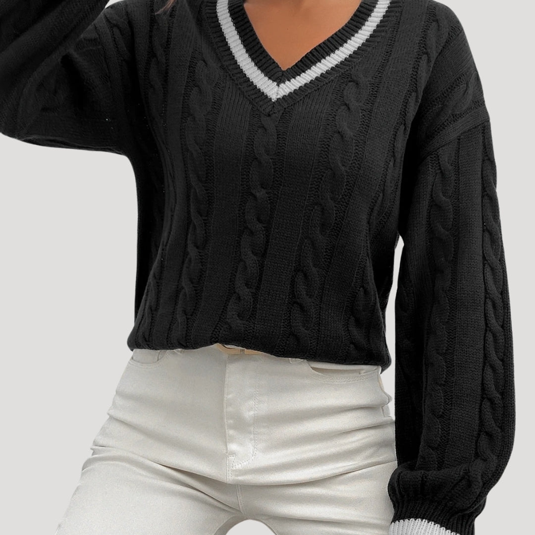 Pull Femme Tricoté Col en V 8