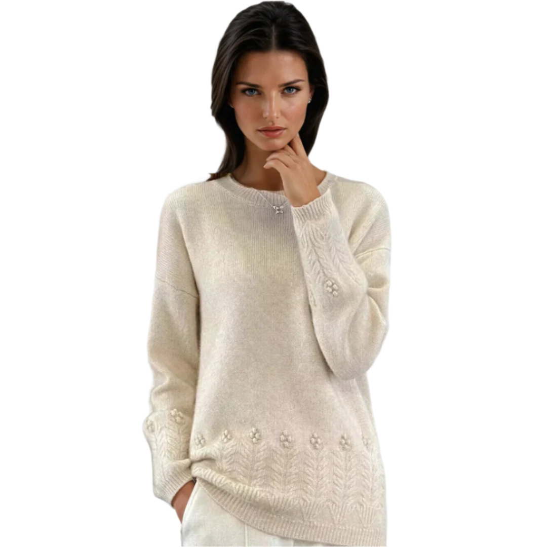 Pull Femme Tricoté Floral Scandinave 0