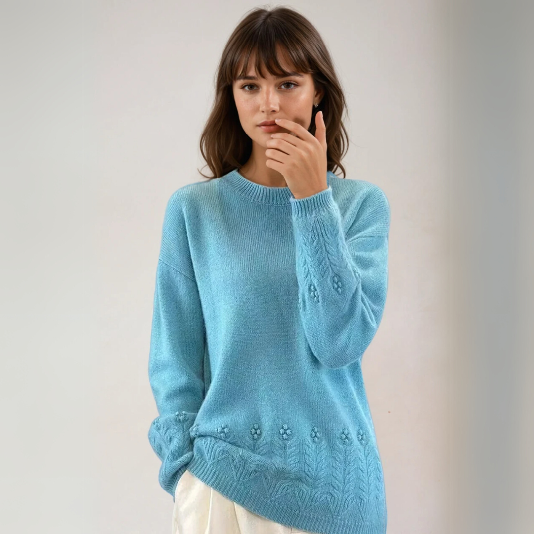Pull Femme Tricoté Floral Scandinave 2