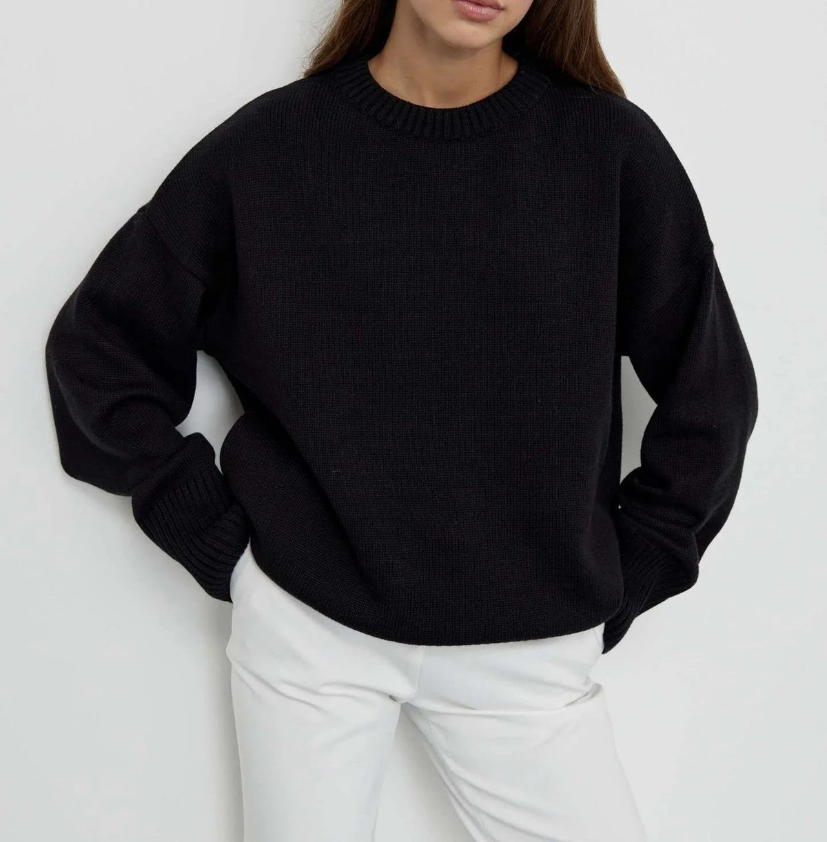 Pull Femme Tricoté Ronde Col Chaud