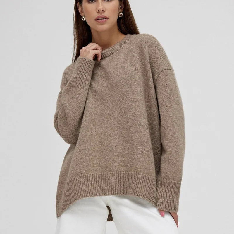 Pull Femme Tricoté Ronde Col Chaud