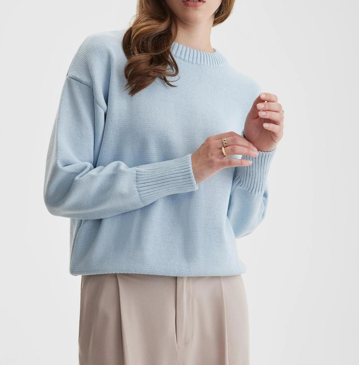 Pull Femme Tricoté Ronde Col Chaud