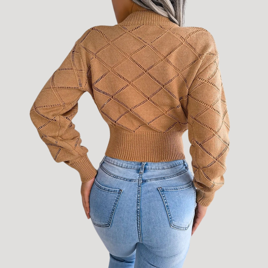 Pull Femme Tricoté à Encolure Haute 6