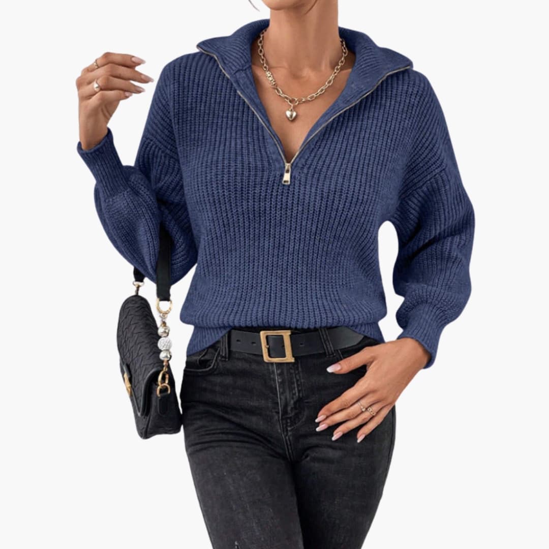 Pull Femme Tricoté à Halfzip Moderne 2