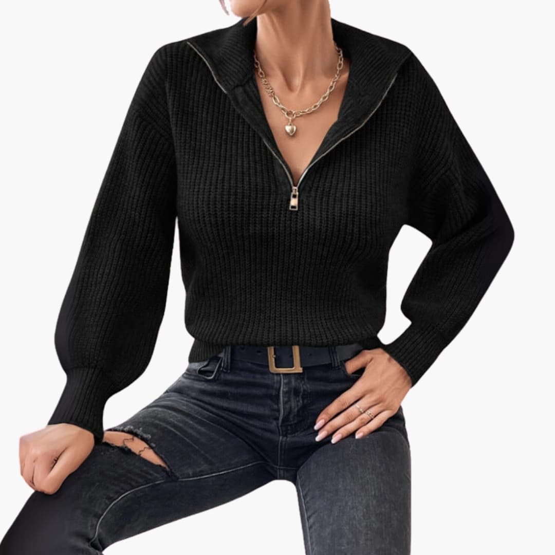 Pull Femme Tricoté à Halfzip Moderne 3