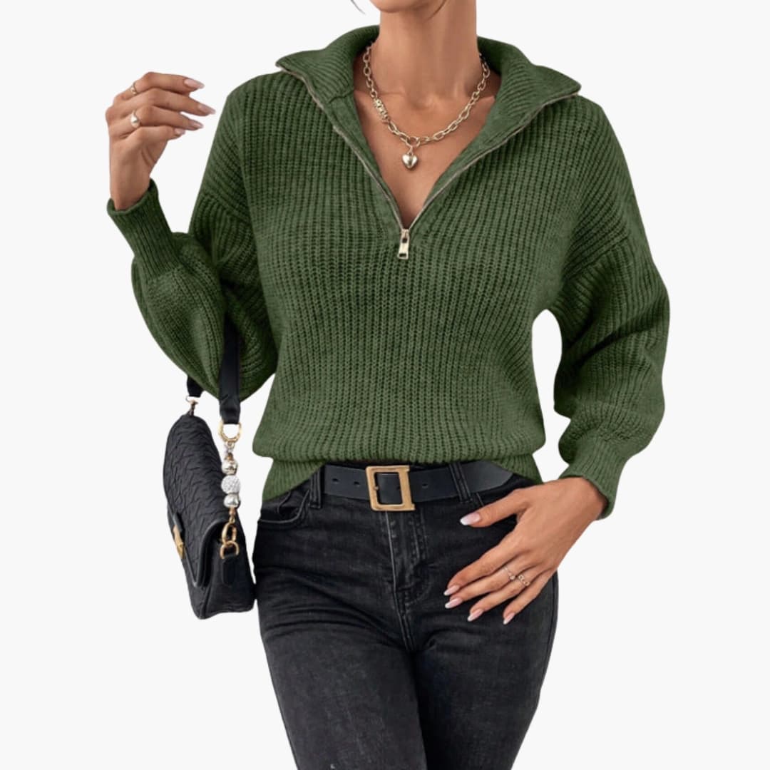 Pull Femme Tricoté à Halfzip Moderne 4