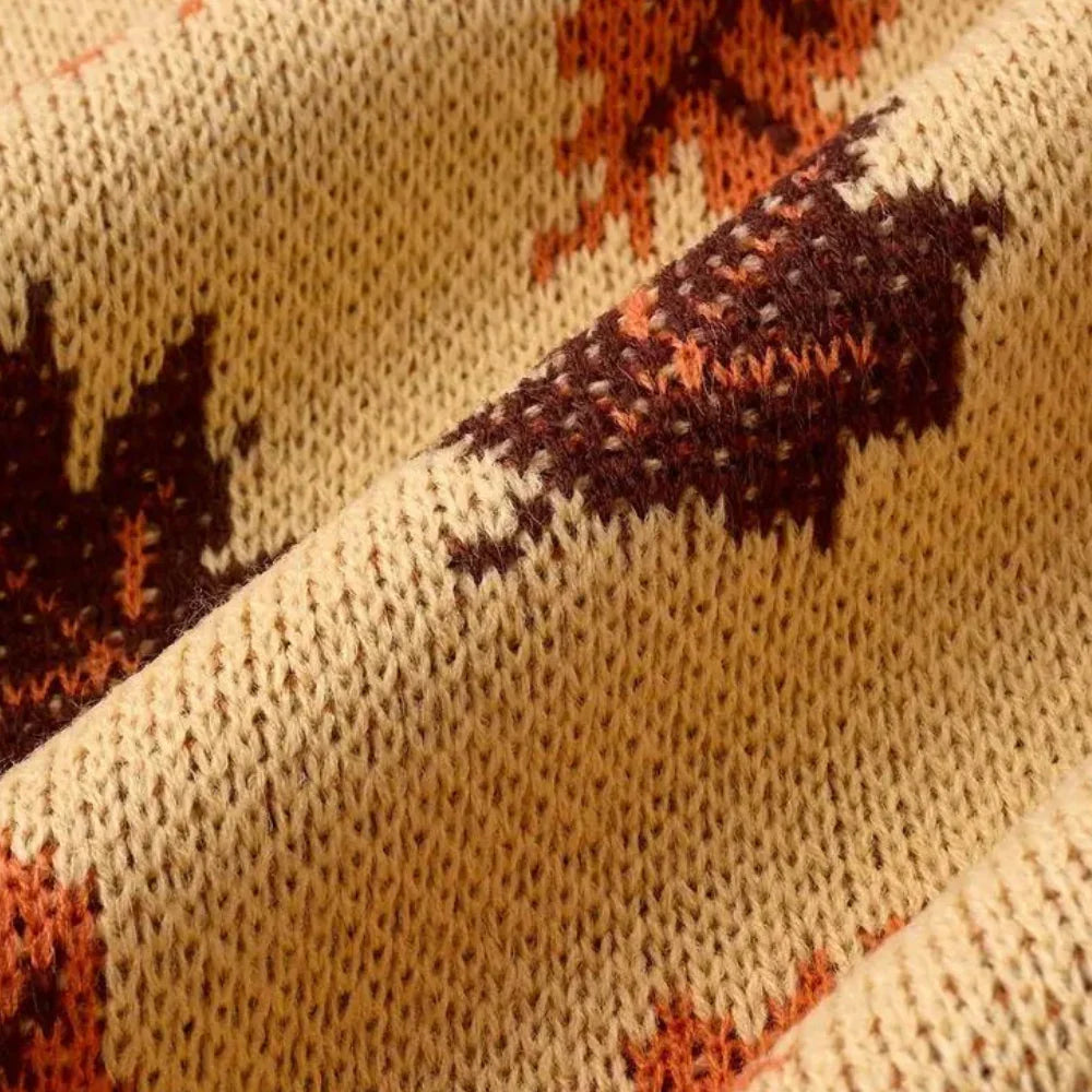 Pull Femme Tricoté à Motif Feuille 5
