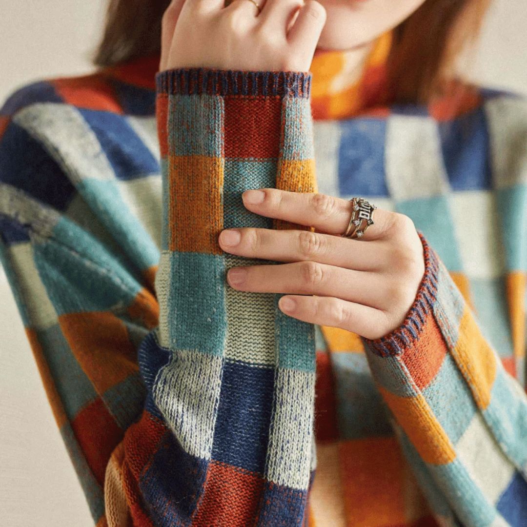 Pull Femme Turtleneck Patchwork Doux et Confortable 2