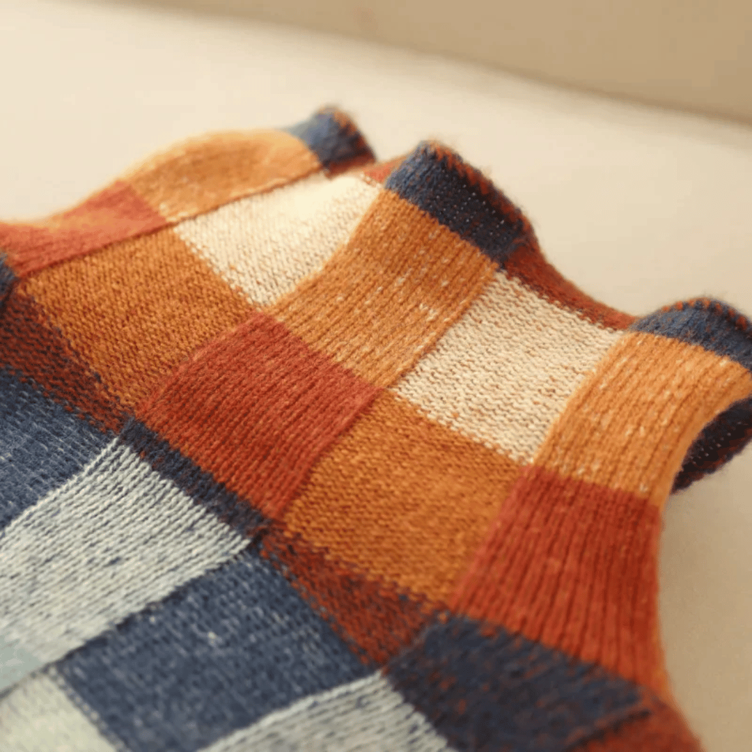 Pull Femme Turtleneck Patchwork Doux et Confortable 4