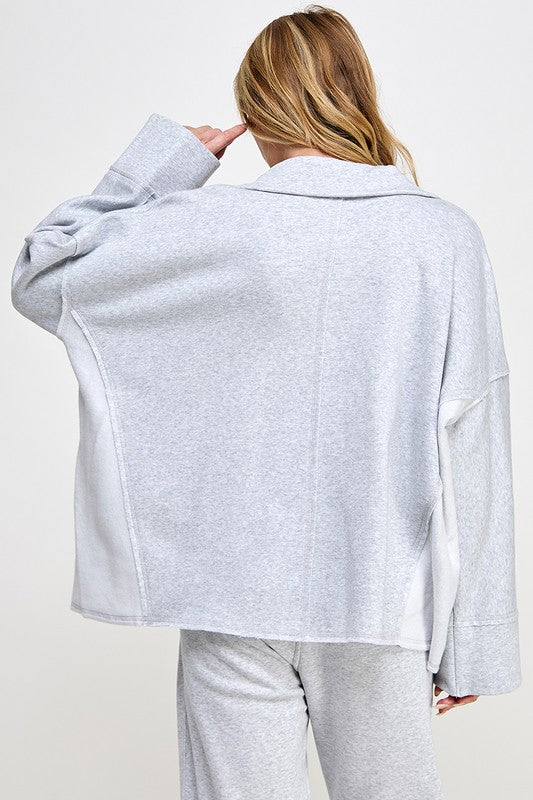 Pull Femme V-Neck à Manches Dolman en Mélange Doux et Confortable 2