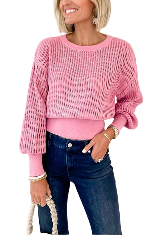 Pull Femme à Col Rond avec Découpe au Dos 0