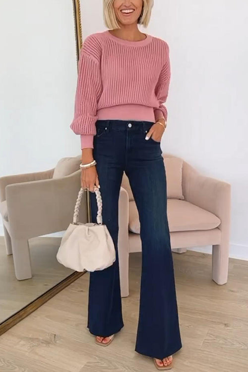 Pull Femme à Col Rond avec Découpe au Dos 1