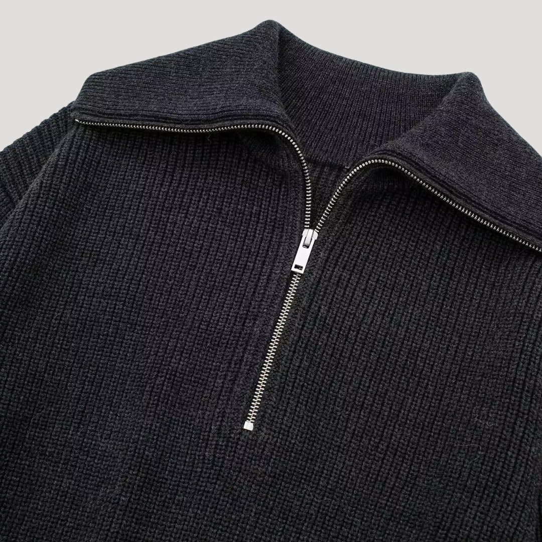 Pull Femme à Demi-Zipper Côtelé 6