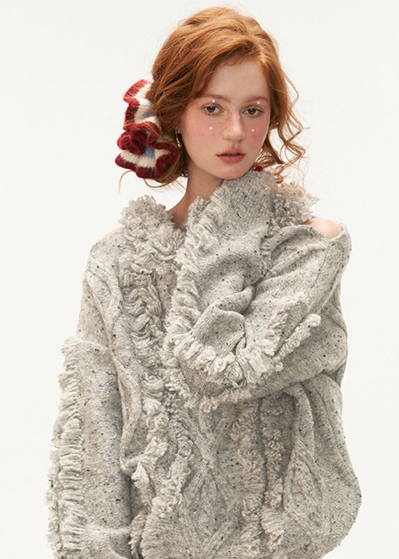 Pull Femme à Épaules Dénudées en Tricot 3