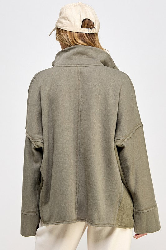 Pull Femme à Manches Dolman Viscose Col V Casual 2