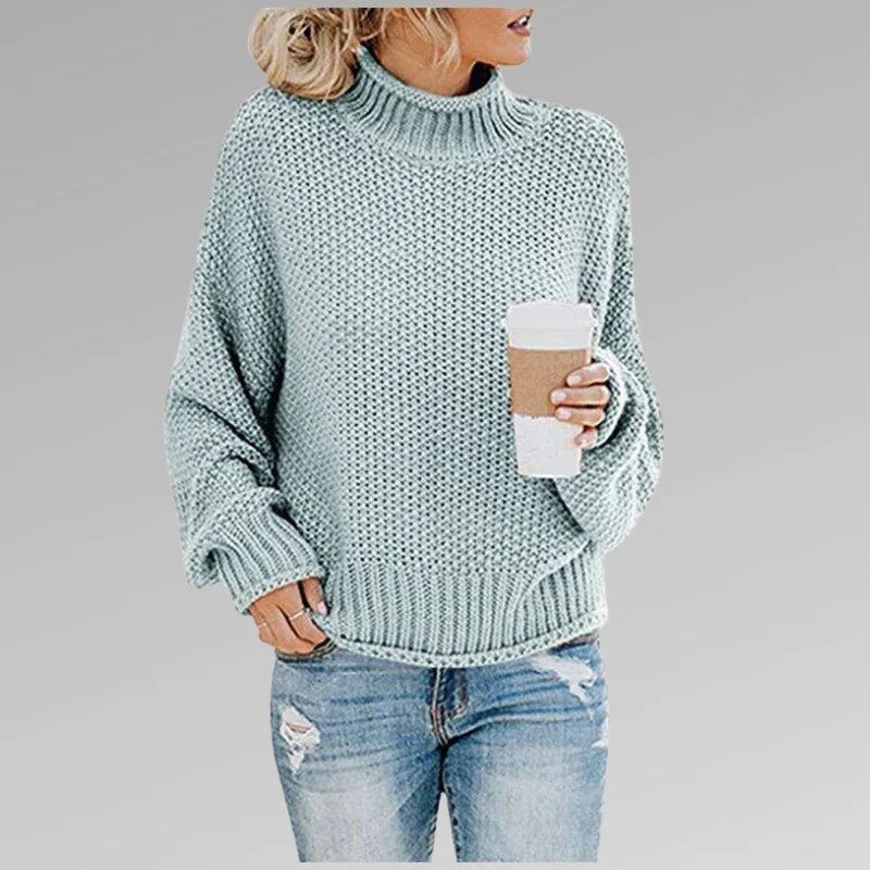 Pull Femme à Manches Longues Col Montant Chic 5