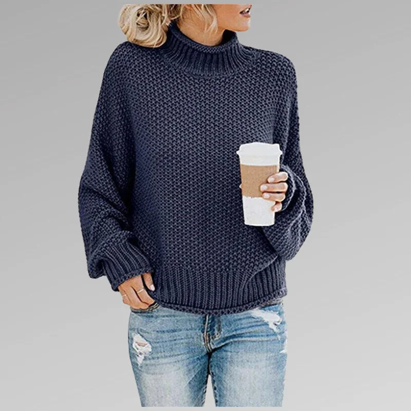 Pull Femme à Manches Longues Col Montant Chic 6