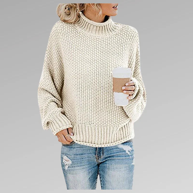 Pull Femme à Manches Longues Col Montant Chic 7