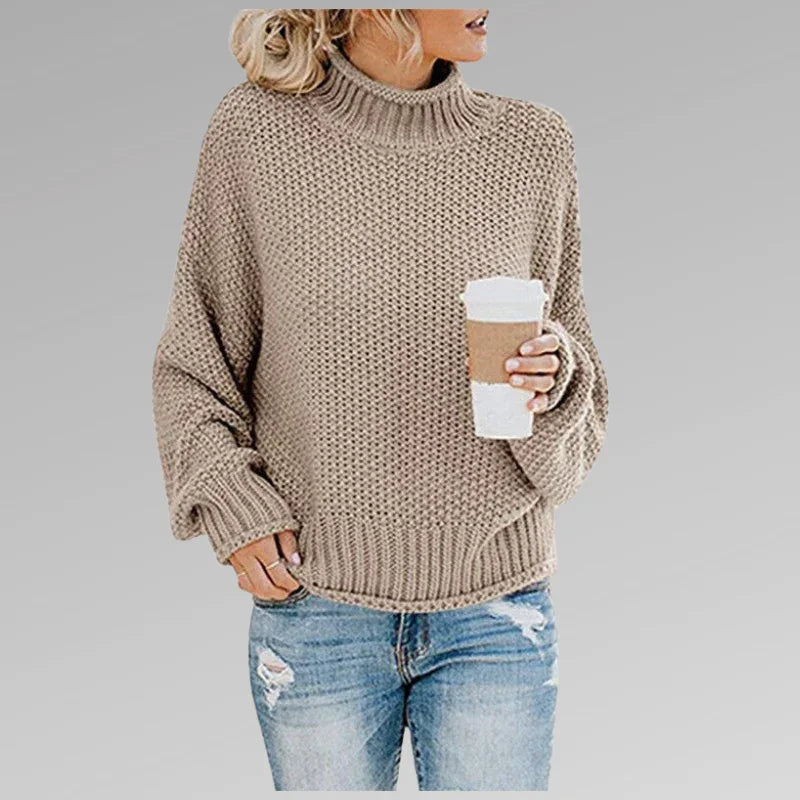 Pull Femme à Manches Longues Col Montant Chic 8