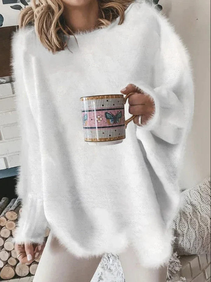 Pull Femme à Manches Longues et Coupe Ample 0