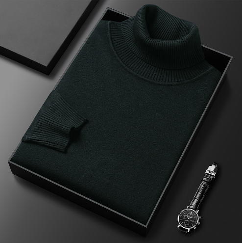 Pull Homme Col Roulé Ajusté en Tissu Doux 12