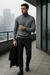 Pull Homme Col Roulé Ajusté en Tissu Doux 1