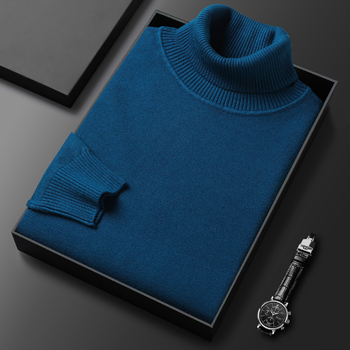 Pull Homme Col Roulé Ajusté en Tissu Doux 5